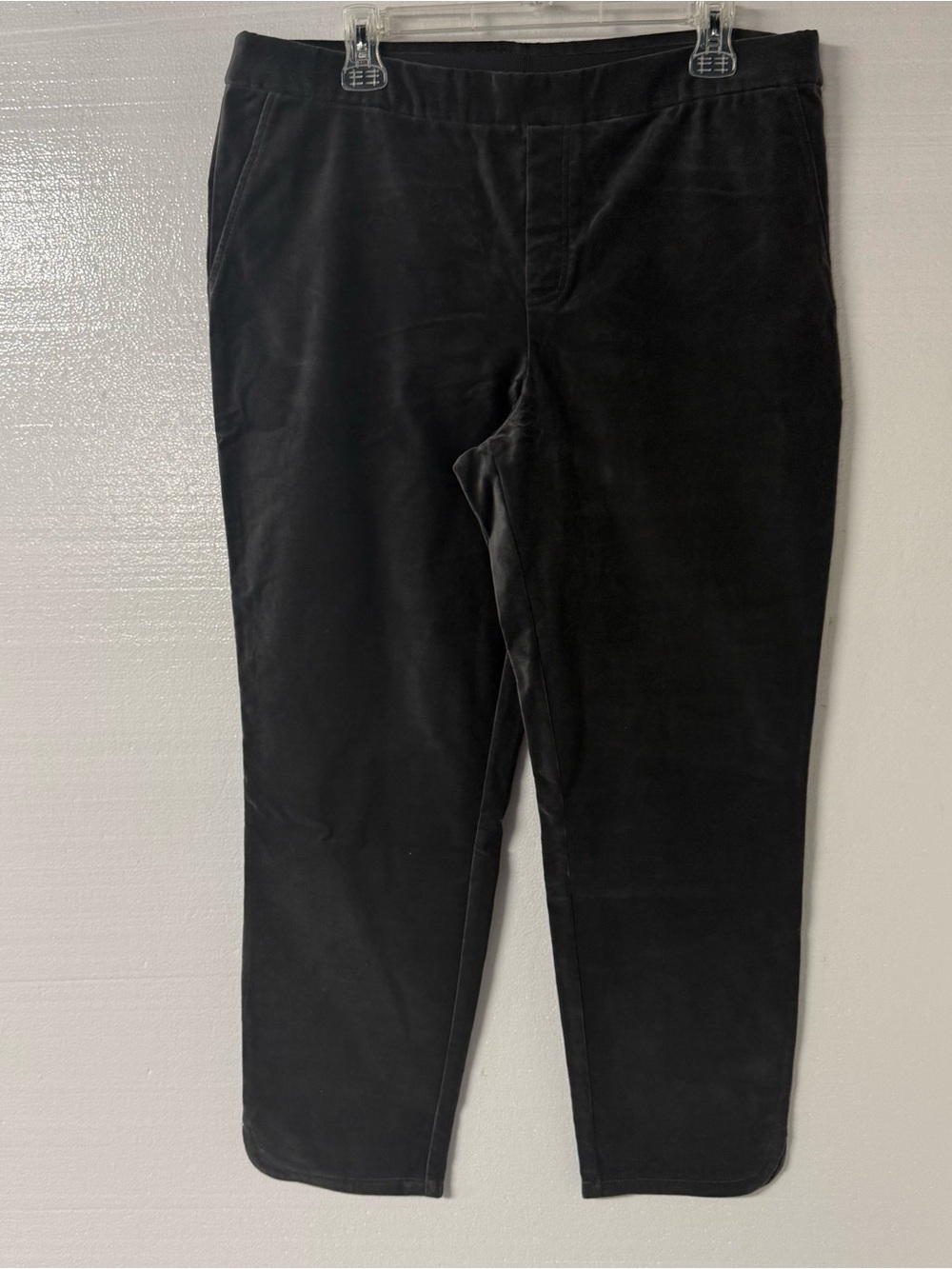 Isaac Mizrahi Pants Women Grey 16 Elastic Waist Velvet Ankle Tulip Hem Pull On